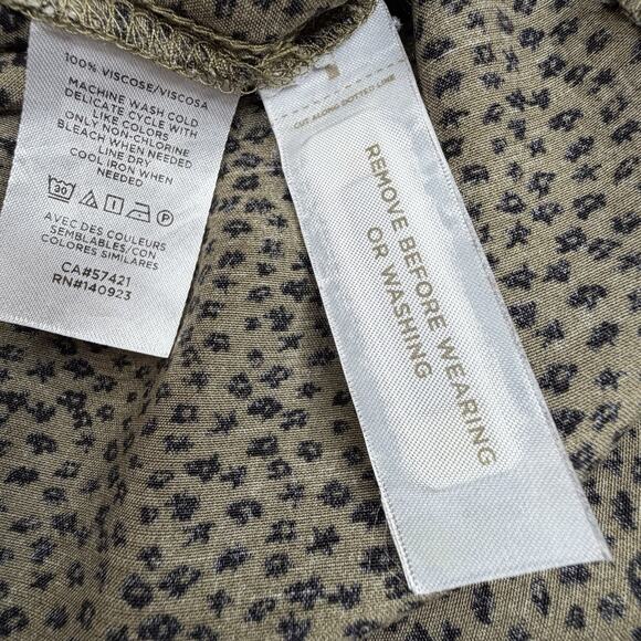 Loft Women’s Maxi Dress Granny Gown Size Medium Ruffled Bottom Olive Green - Picture 8 of 10